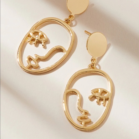 Brandy Melville Jewelry - LAST SET Hollow Abstract Face Earrings